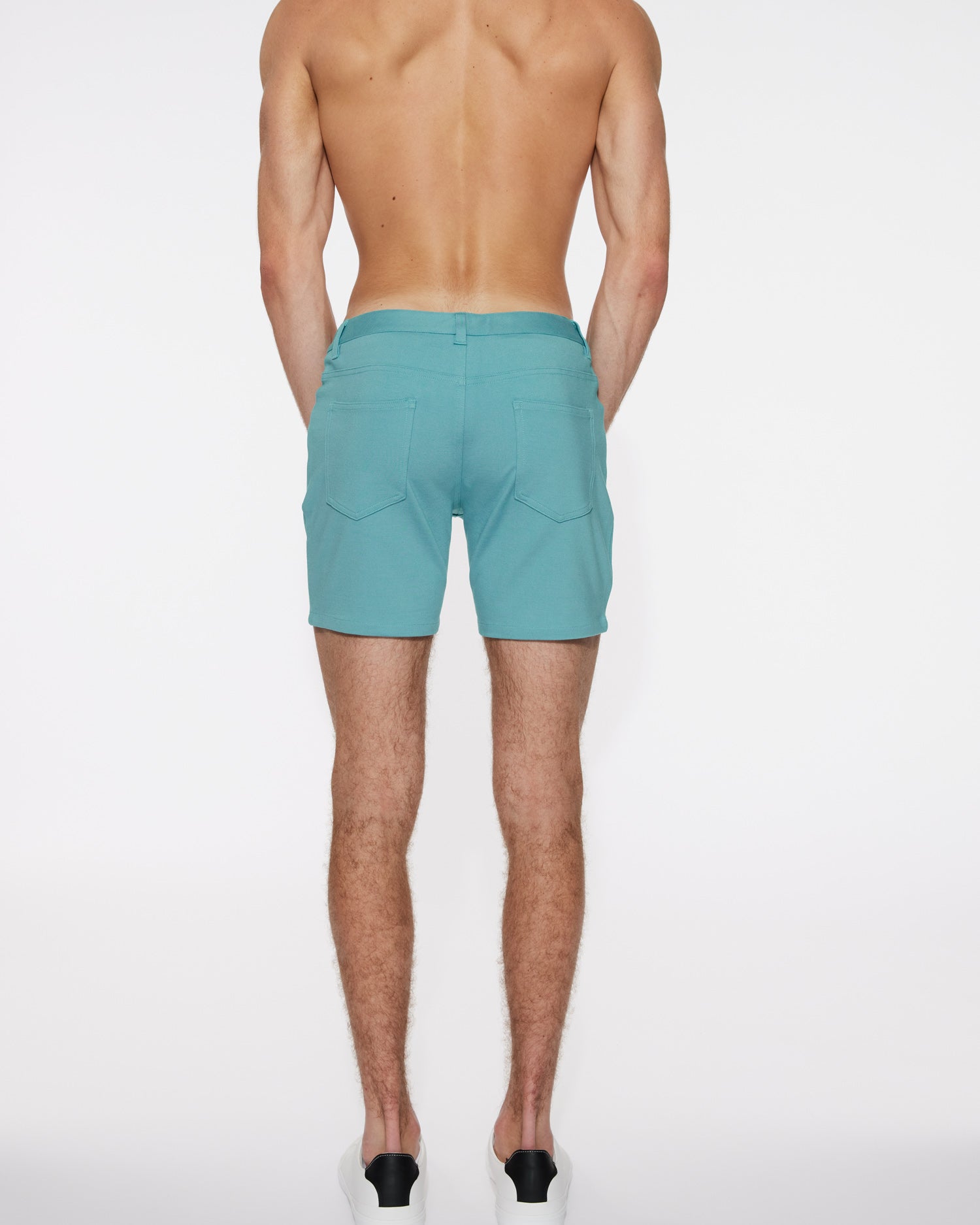 NILE TEAL 5" INSEAM STRETCH KNIT JEANS SHORTS ST-1932