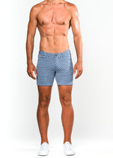 SLATE/NAVY CUBICLES 5" JACQUARD KNIT STRETCH SHORT ST-1932
