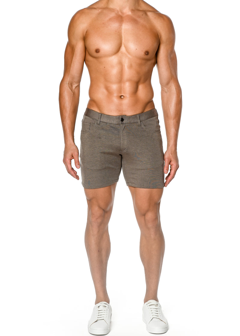 PECAN 5" INSEAM STRETCH KNIT JEANS SHORTS ST-1932