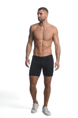 NAVY 5" STRETCH KNIT JEANS SHORTS WITH SIDE TAPE ST-1971