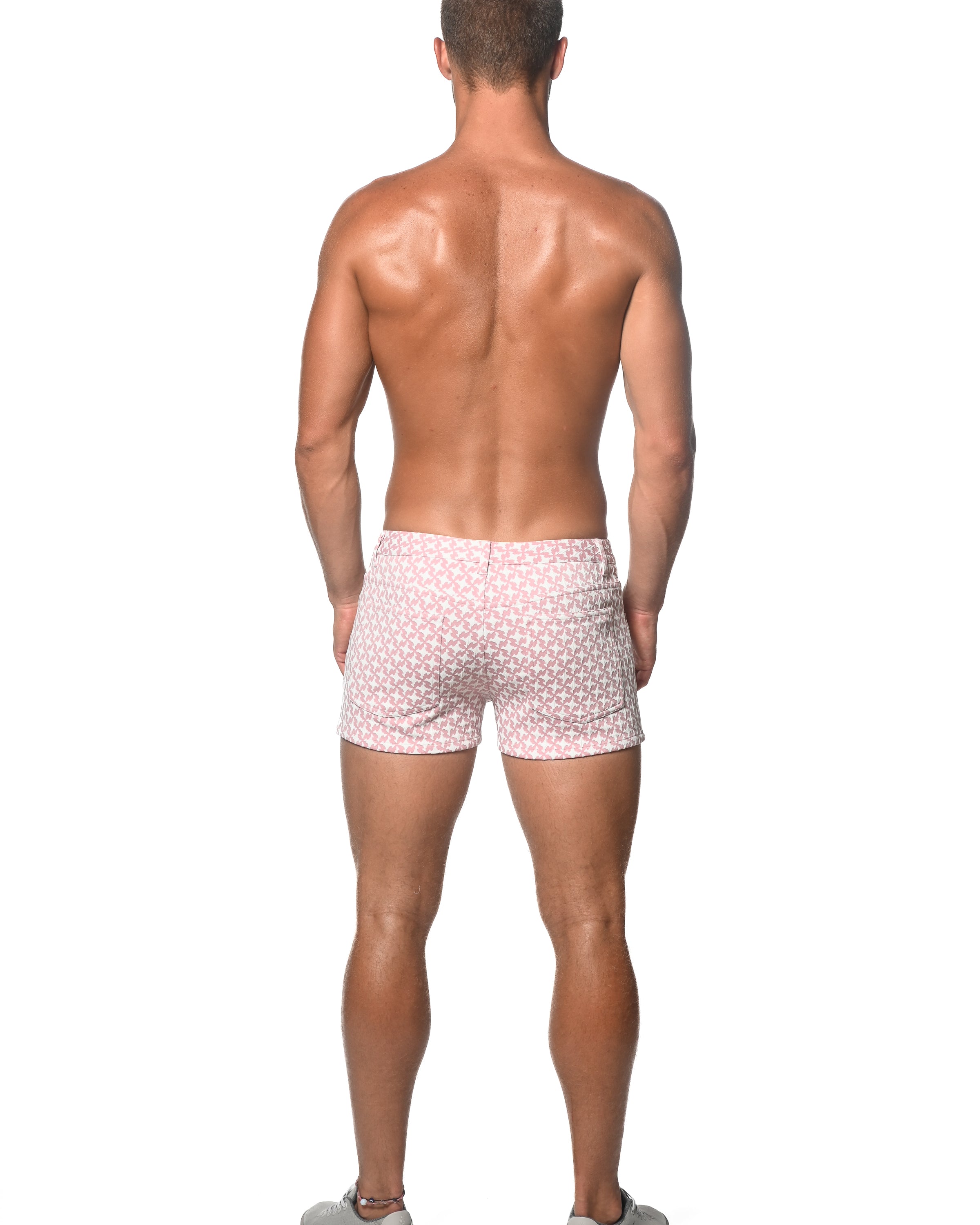 BLUSH/WHITE MOSAIC 3" JACQUARD STRETCH KNIT SHORT ST-1975