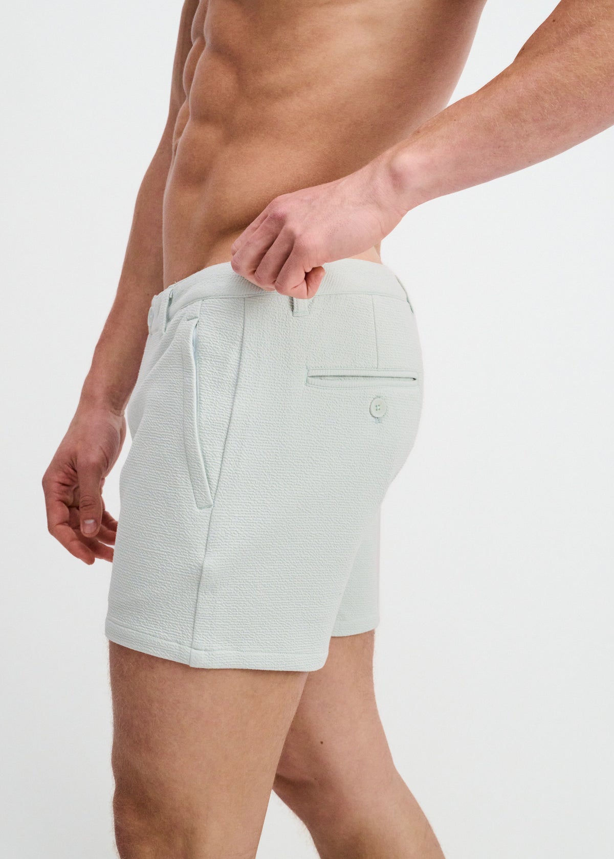 STREAM 5" INSEAM TEXTURED STRETCH KNIT CHINO SHORTS W/ ZIP POCKETS ST-1986-10