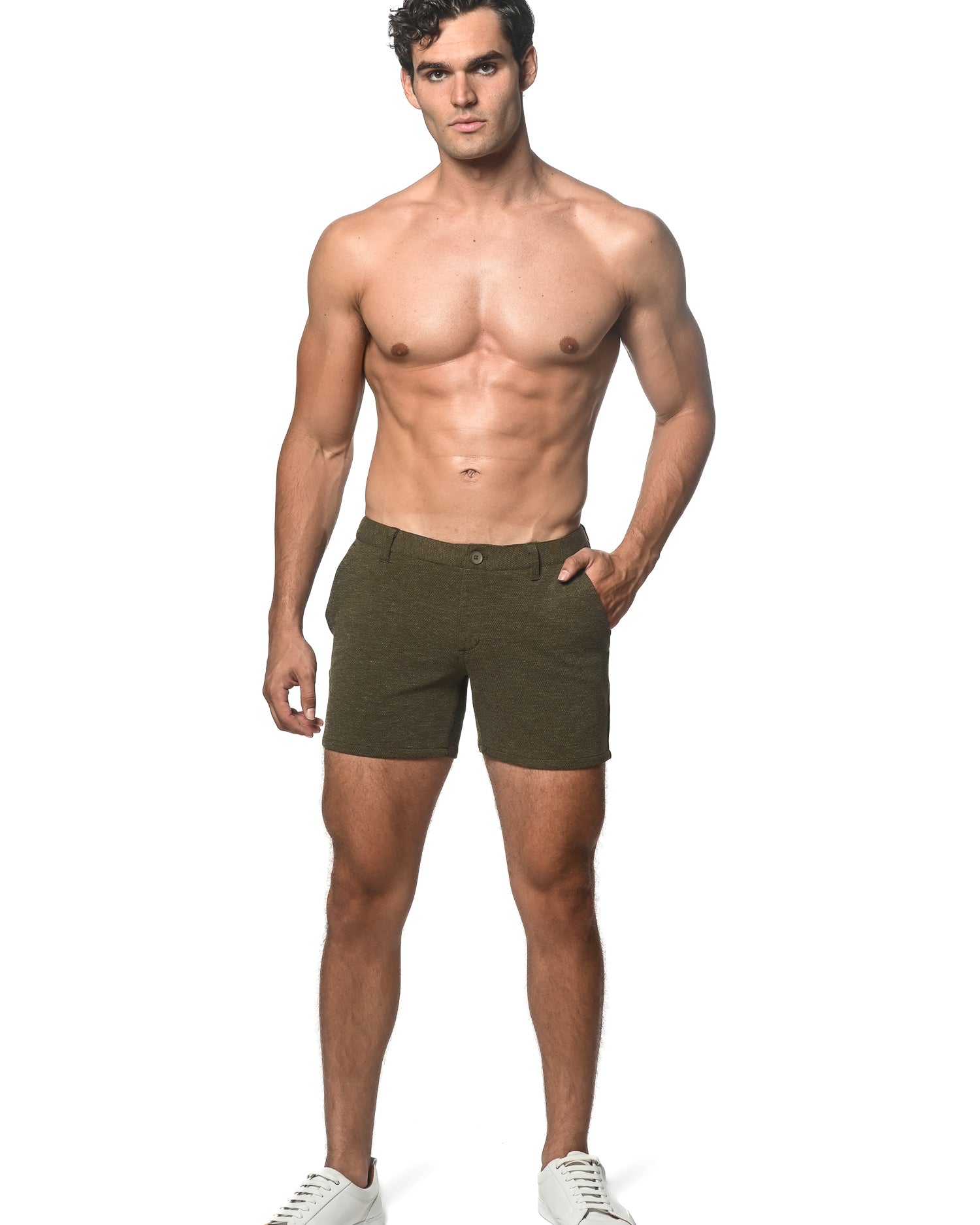ARMY TEXTURED 5" INSEAM STRETCH KNIT CHINO SHORTS ST-1986