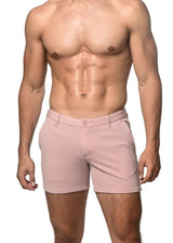 MAUVE TEXTURED 5" INSEAM STRETCH KNIT CHINO SHORTS ST-1986