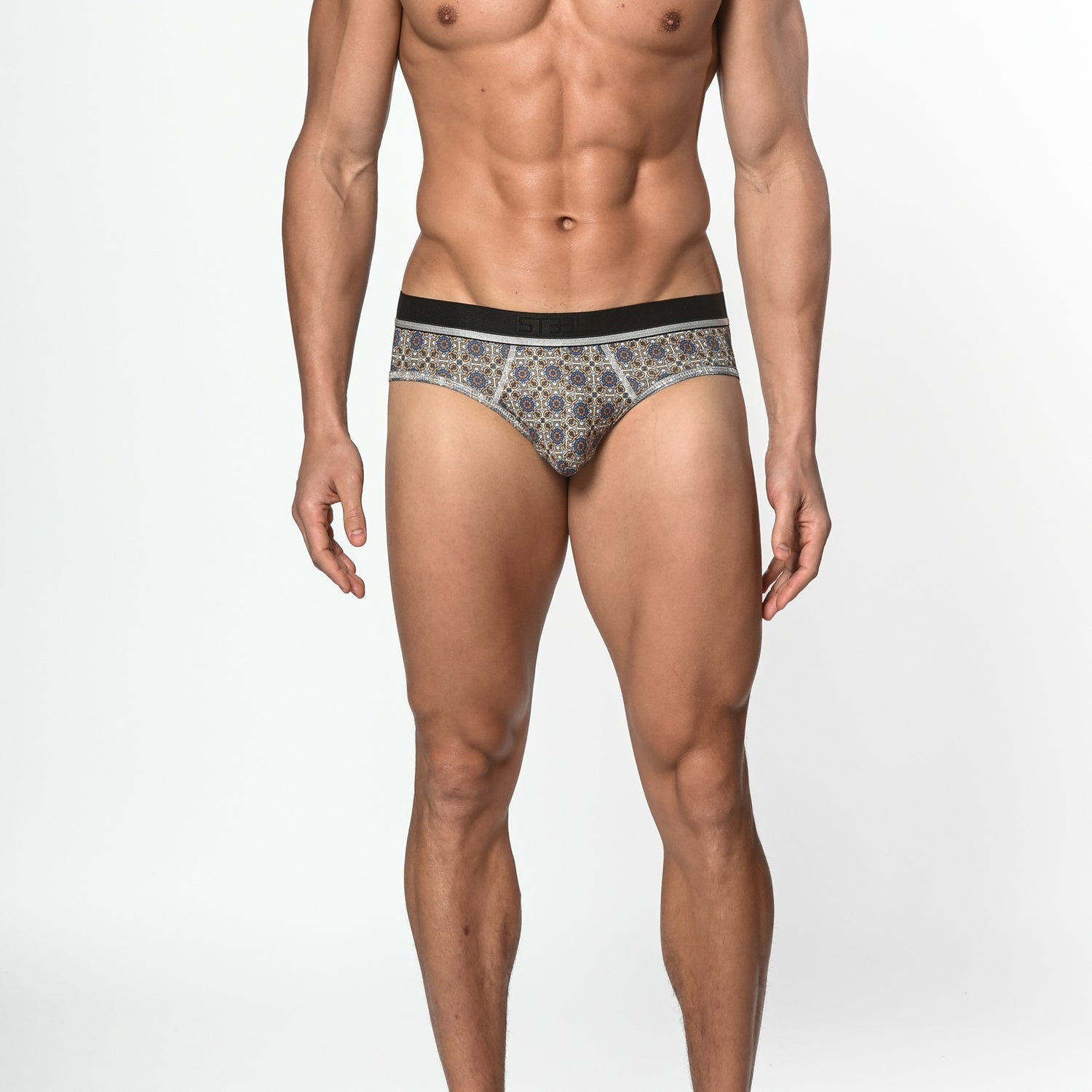 OCHRE MEDALLION RECYCLED POLYESTER/ELASTANE LOW RISE BRIEF ST-20006