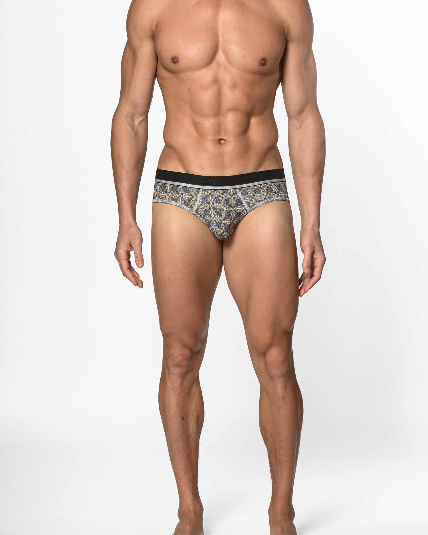OCHRE MEDALLION RECYCLED POLYESTER/ELASTANE LOW RISE BRIEF ST-20006