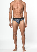 BLUE/SLATE CAMO RECYCLED POLYESTER/ELASTANE LOW RISE BRIEF ST-20007