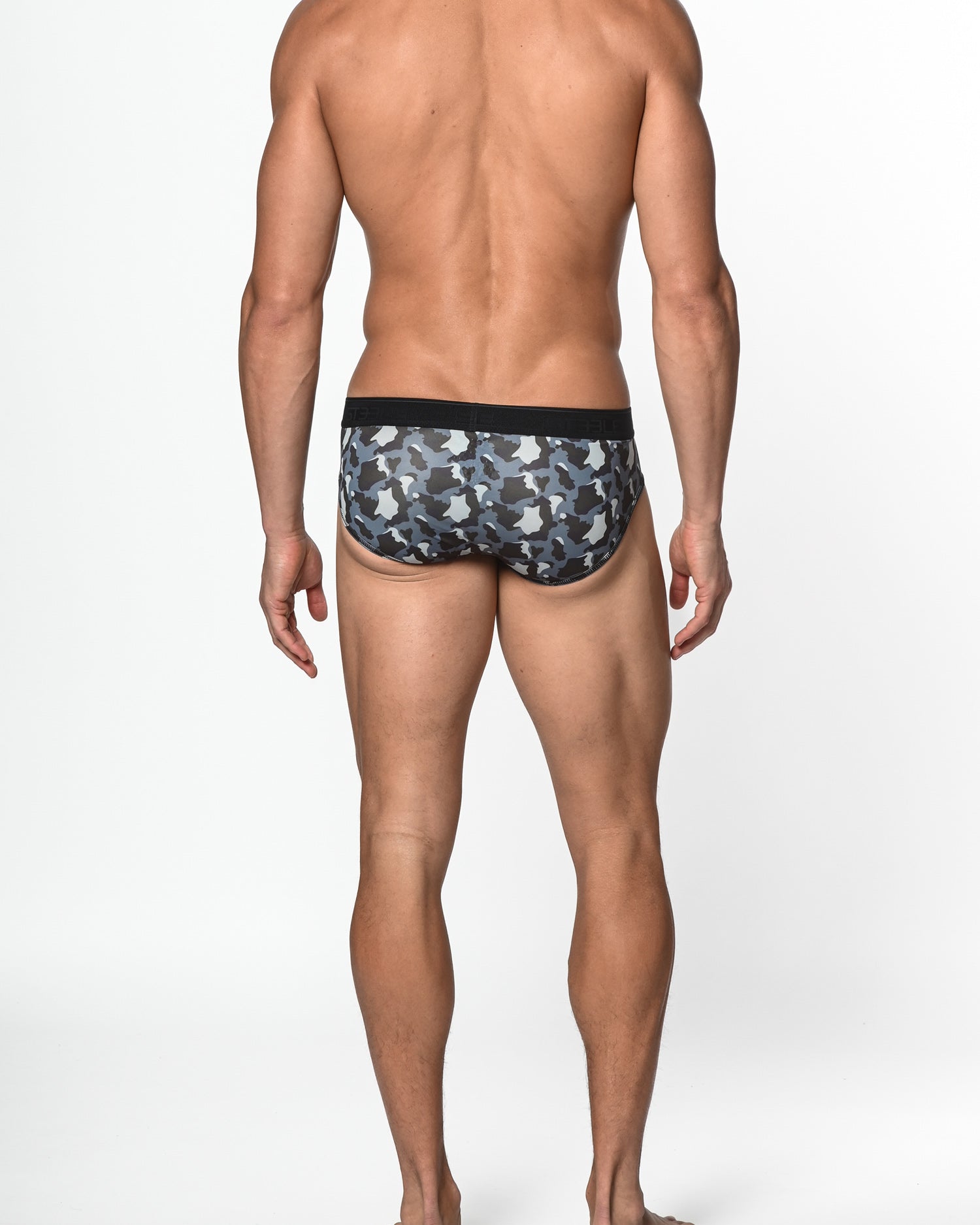 BLUE/SLATE CAMO RECYCLED POLYESTER/ELASTANE LOW RISE BRIEF ST-20007