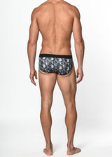 BLUE/SLATE CAMO RECYCLED POLYESTER/ELASTANE LOW RISE BRIEF ST-20007