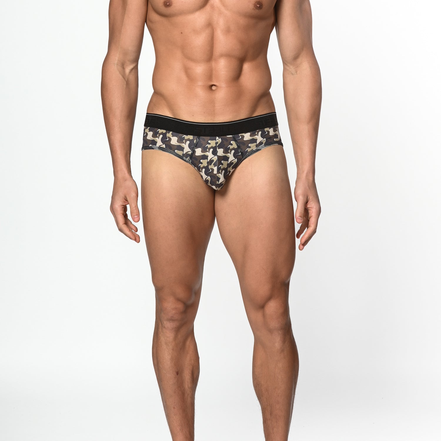 ARMY/SAND CAMO RECYCLED POLYESTER/ELASTANE LOW RISE BRIEF ST-20008