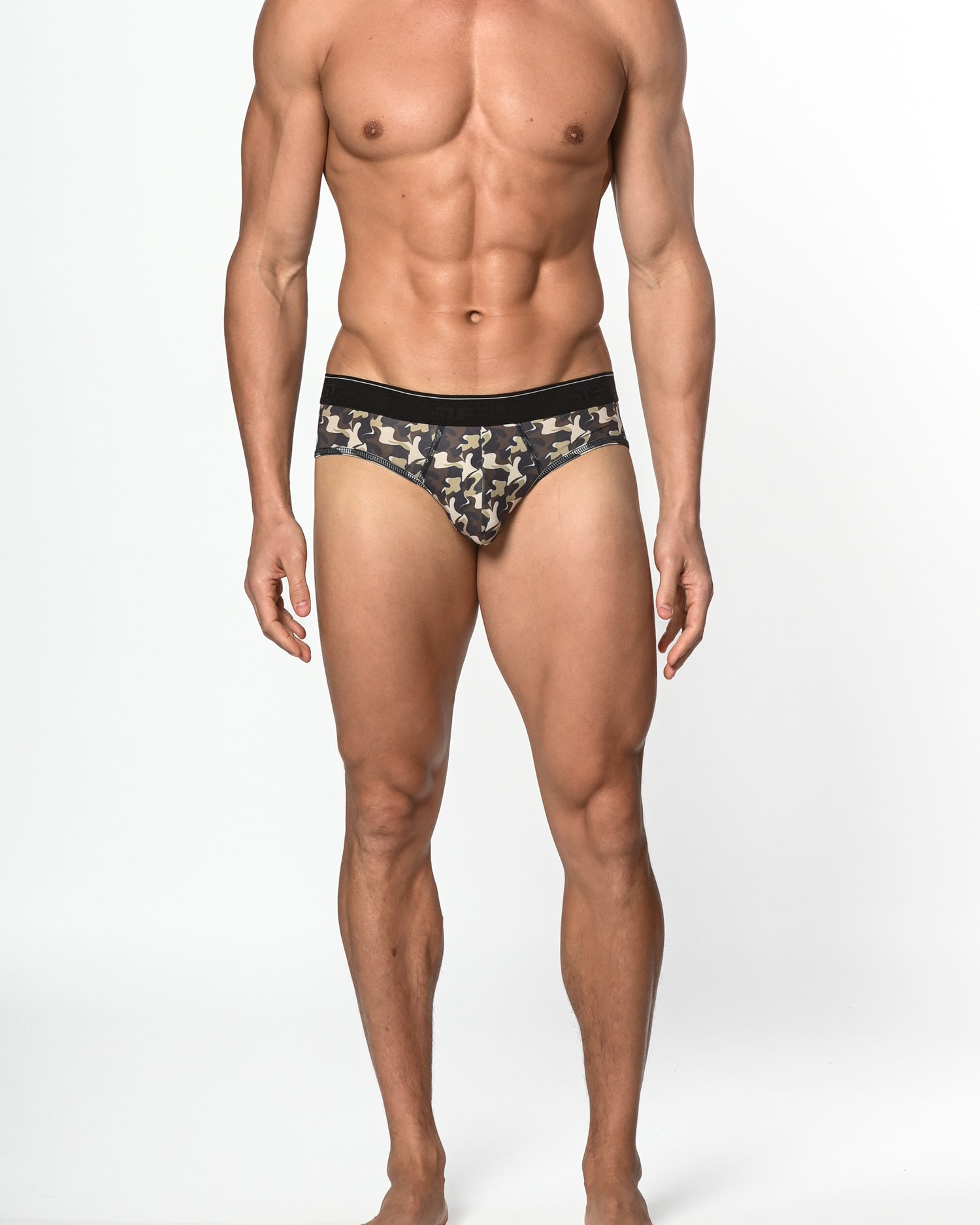 ARMY/SAND CAMO RECYCLED POLYESTER/ELASTANE LOW RISE BRIEF ST-20008