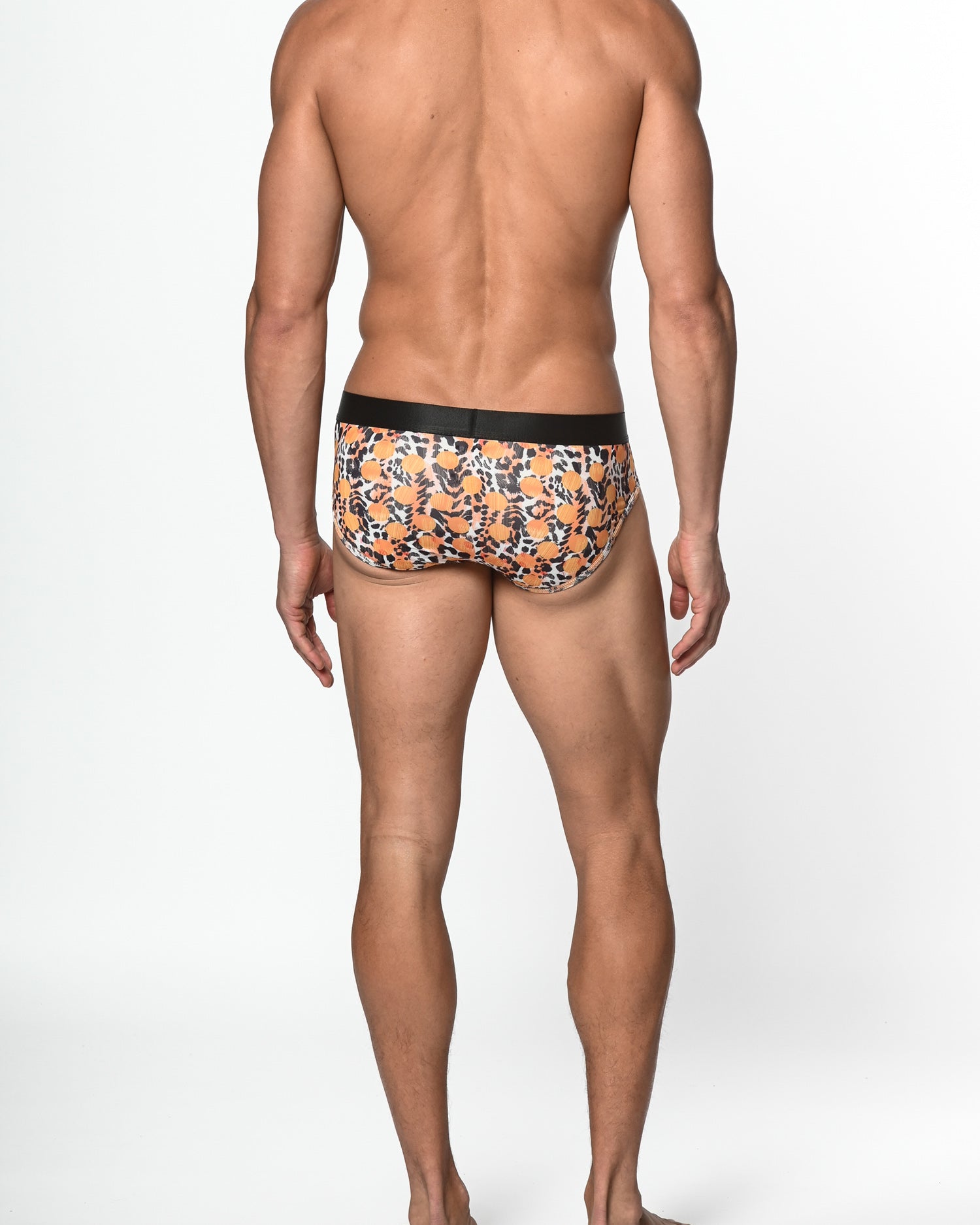 GOLD/BLACK JUNGLE DOTS RECYCLED POLYESTER/ELASTANE LOW RISE BRIEF ST-20011