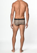 BROWN/KHAKI SAFARI RECYCLED POLYESTER/ELASTANE LOW RISE BRIEF ST-20012