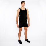 BLACK CIRCLE SPINE LASER CUT STRETCH JERSEY TANK TOP ST-20050