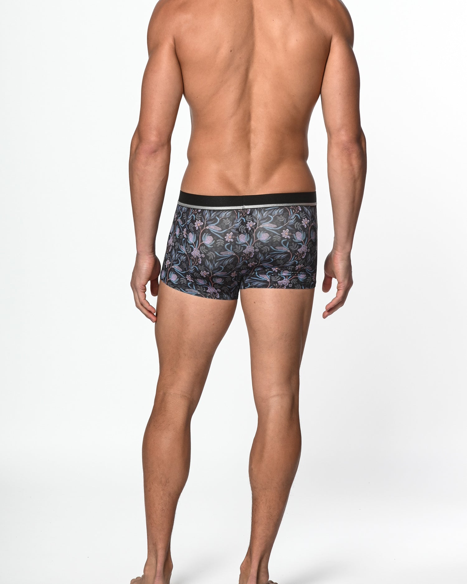 BLACK/AQUA FLEUR RECYCLED POLYESTER/ELASTANE TRUNK ST-20505