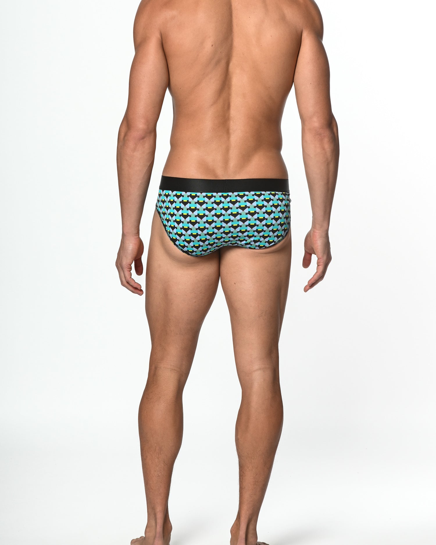 AQUA/PERIWINKLE MATRIX COTTON/ELASTANE LOW RISE BRIEF ST-21003