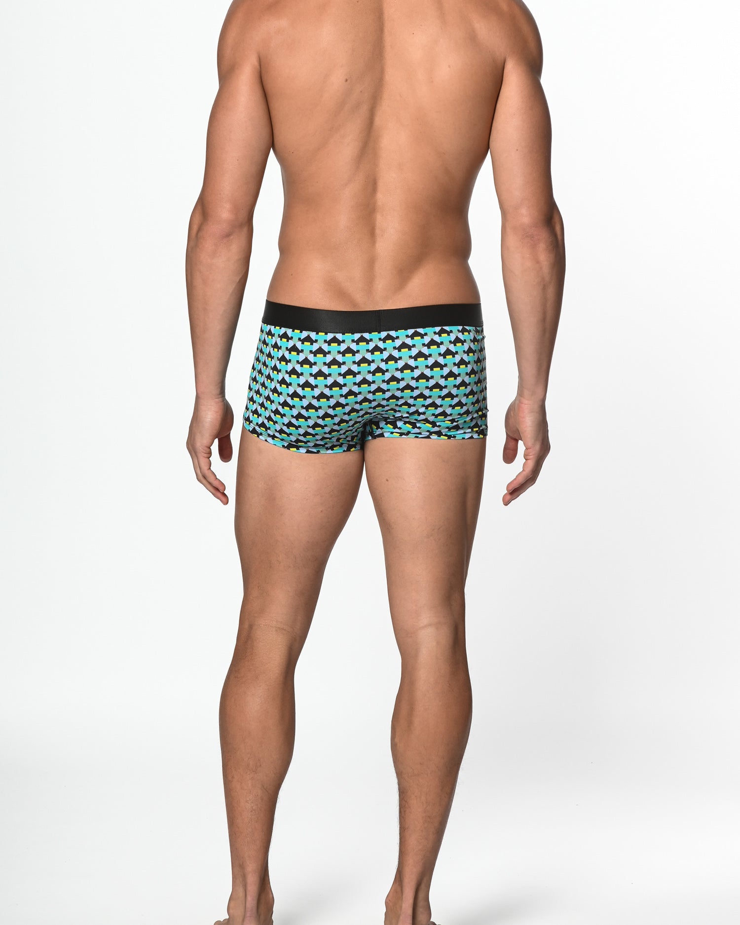 AQUA/PERIWINKLE MATRIX COTTON/ELASTANE TRUNK ST-21503