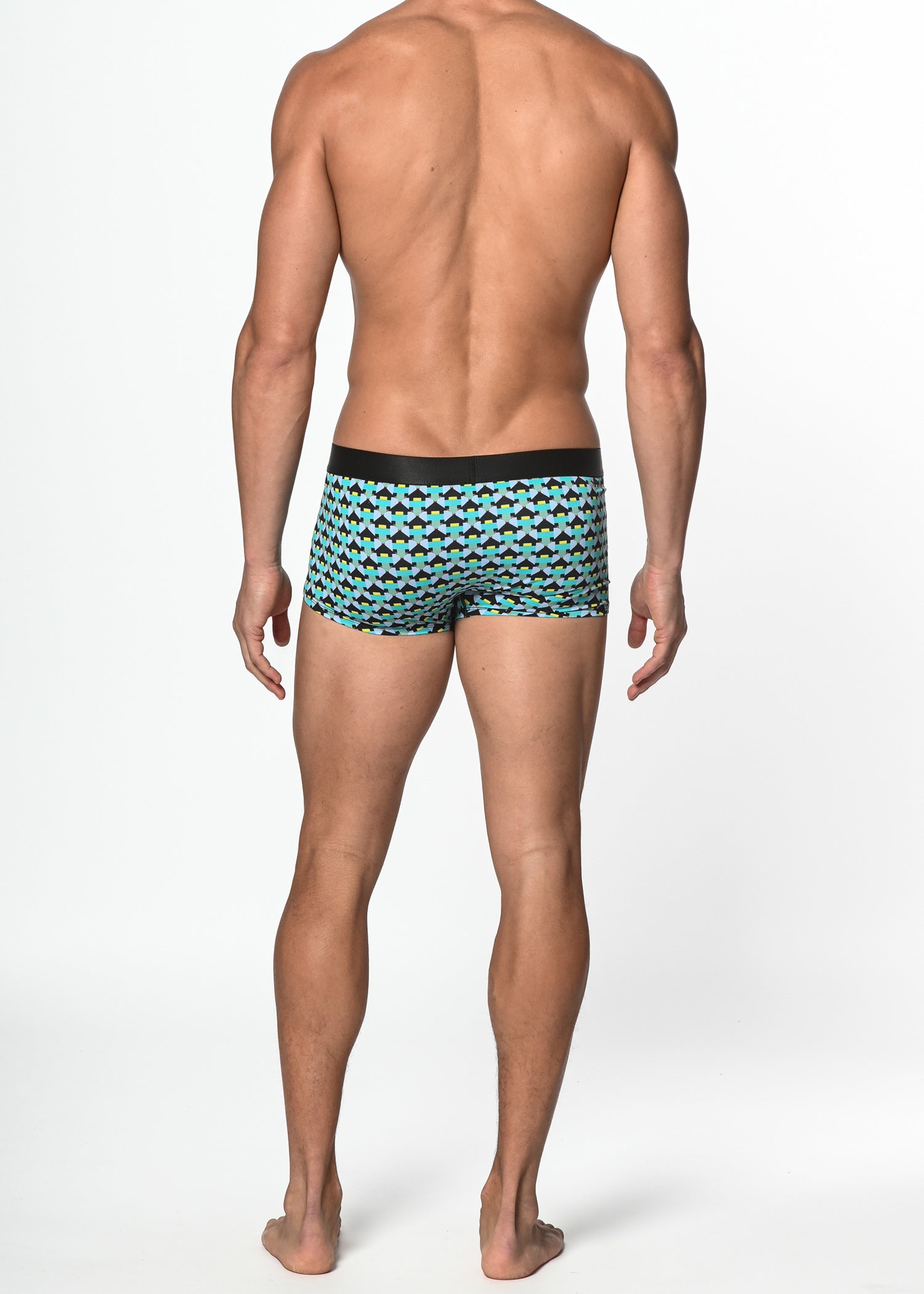 AQUA/PERIWINKLE MATRIX COTTON/ELASTANE TRUNK ST-21503