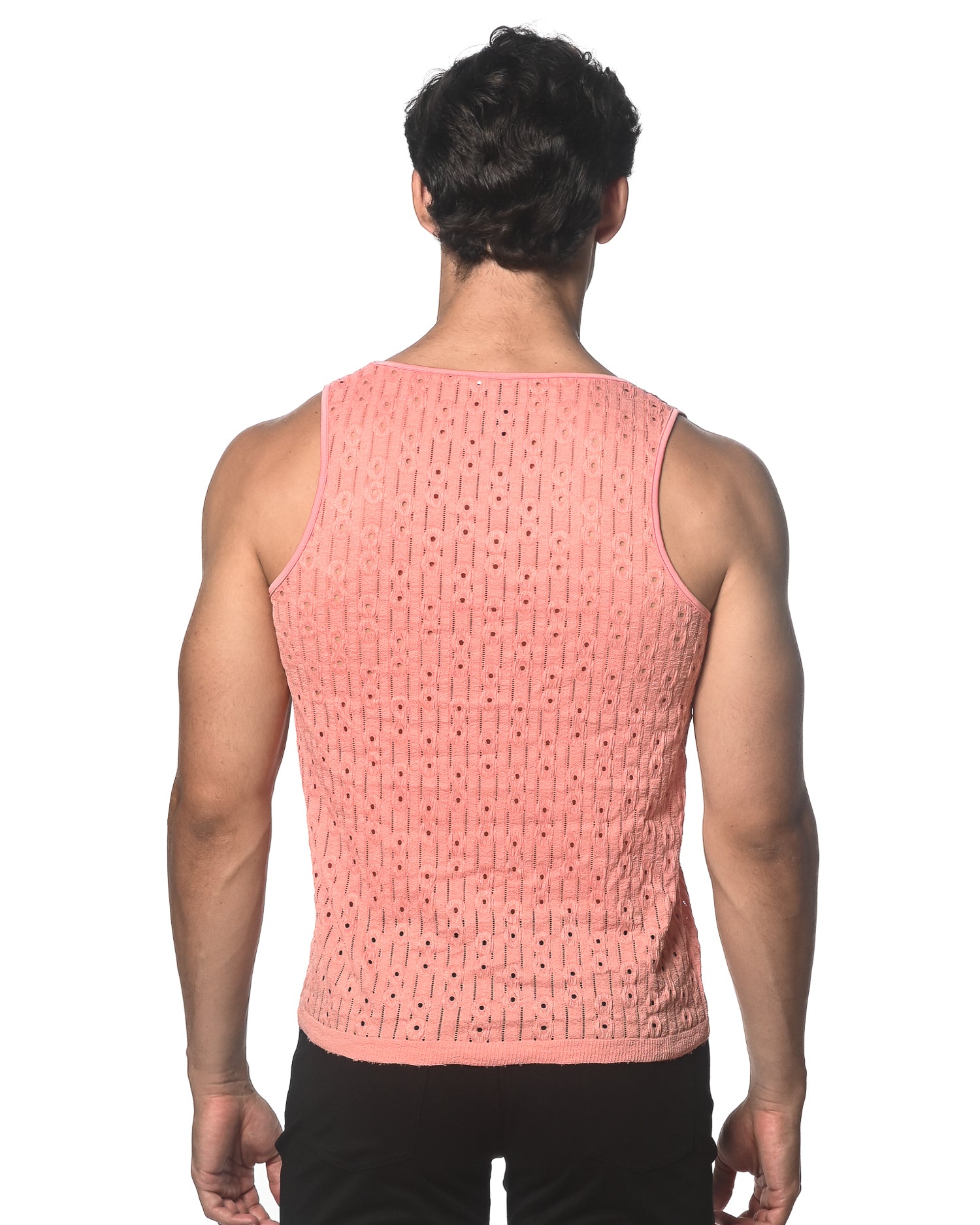CORAL DASH DOT STRETCH KNIT TANK ST-24207
