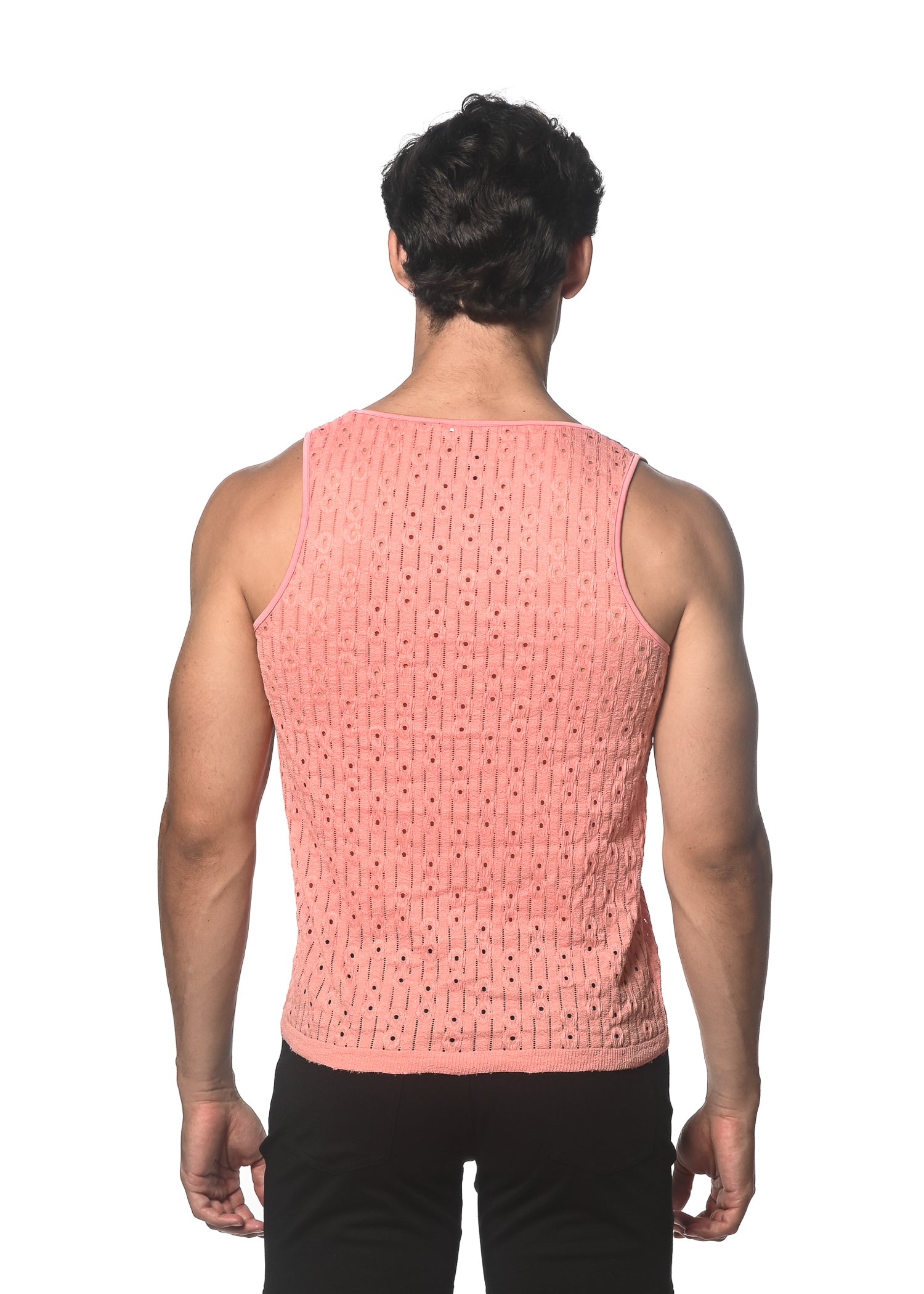CORAL DASH DOT STRETCH KNIT TANK ST-24207