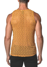 AMBER SQUIGGLY STRETCH GOSSAMER LACE TANK TOP  ST-25003