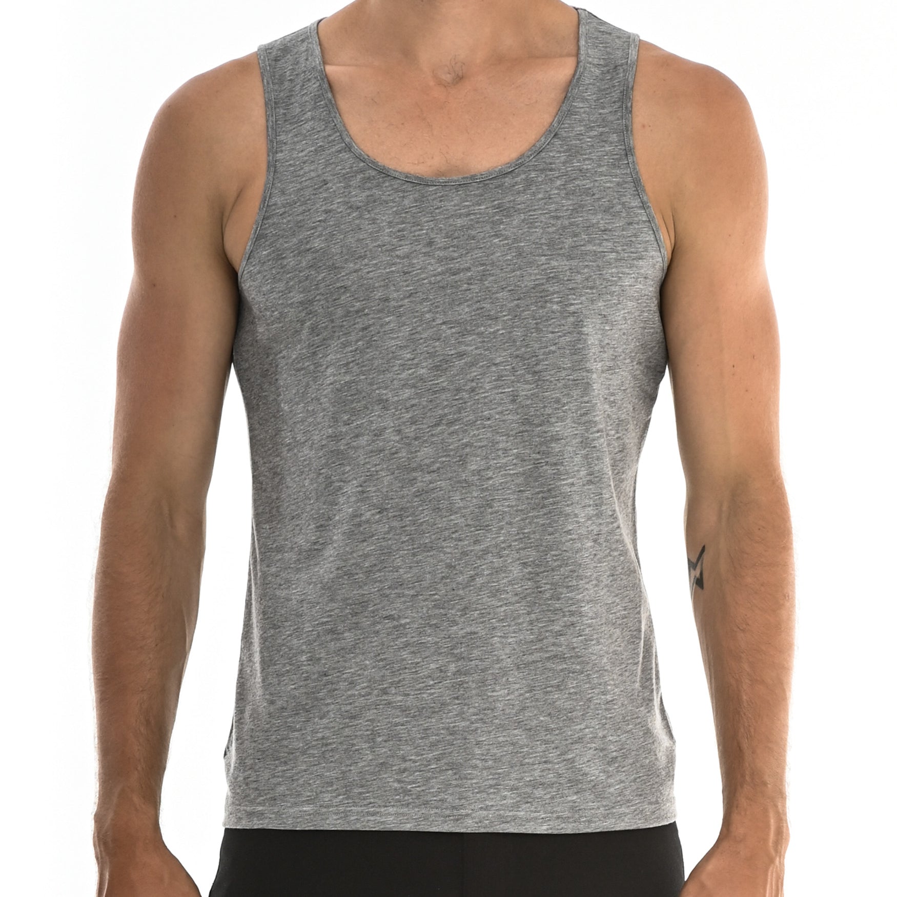 GREY CHEVRON LASER CUT TANK TOP ST-254