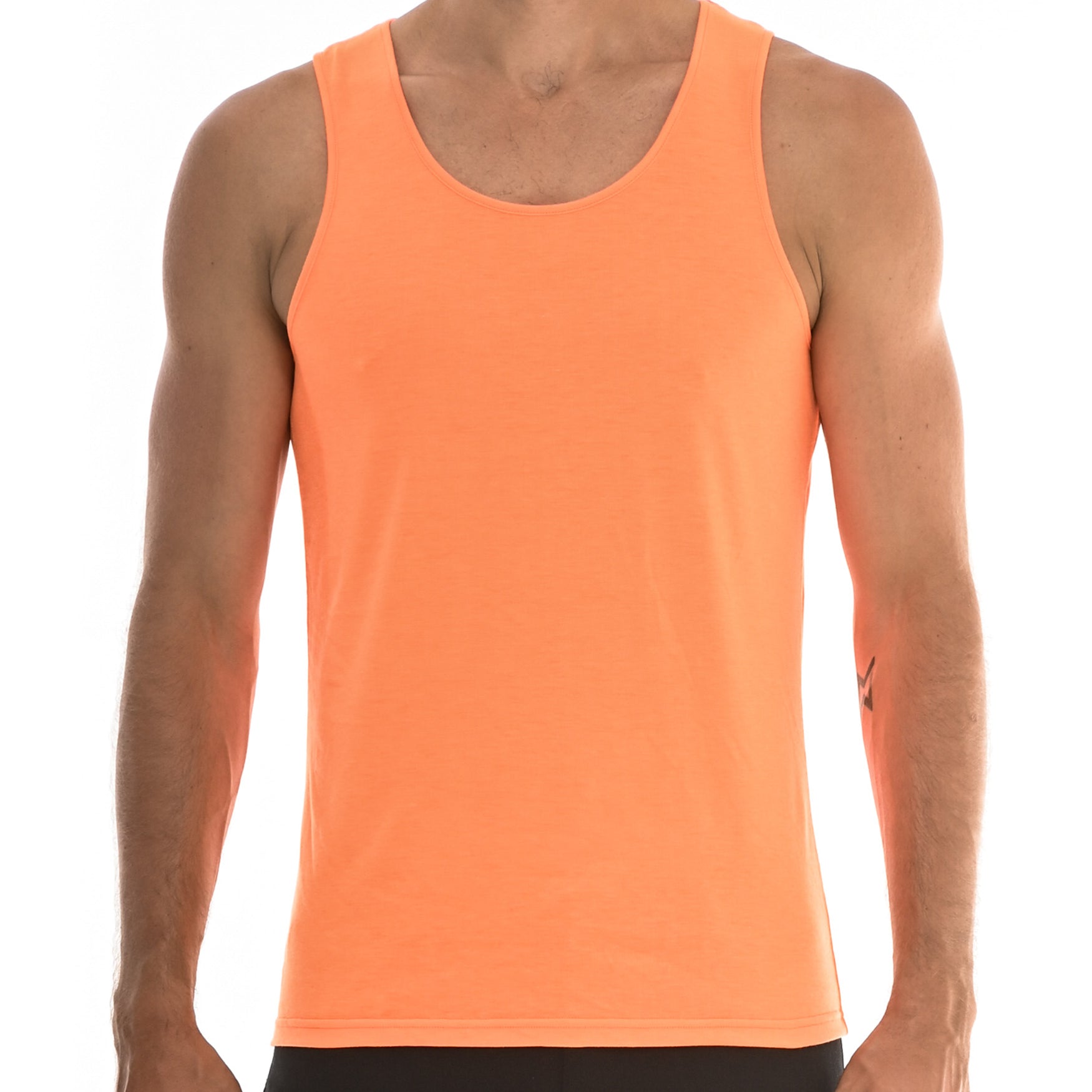 NEON ORANGE SPINE LASER CUT TANK TOP