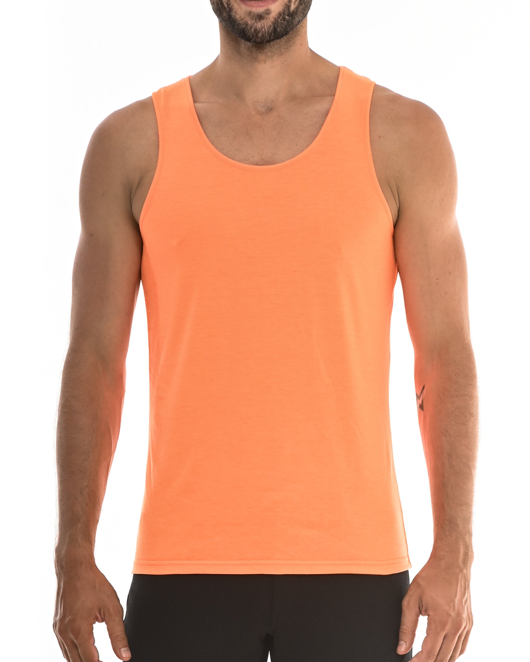 NEON ORANGE SPINE LASER CUT TANK TOP