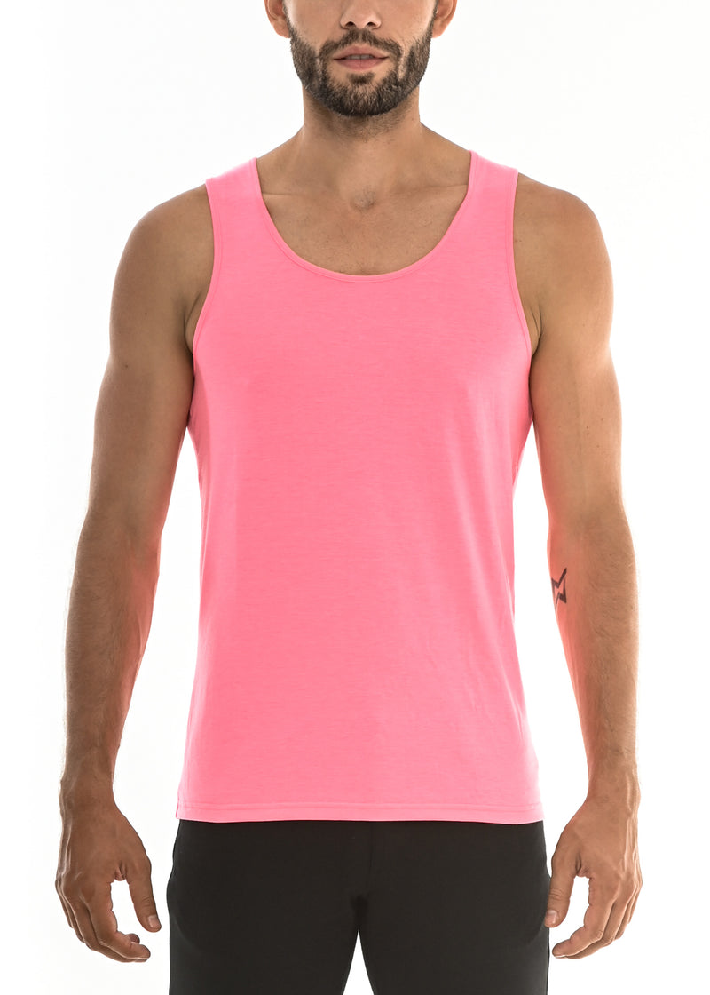 NEON PINK SPINE LASER CUT TANK TOP ST-255