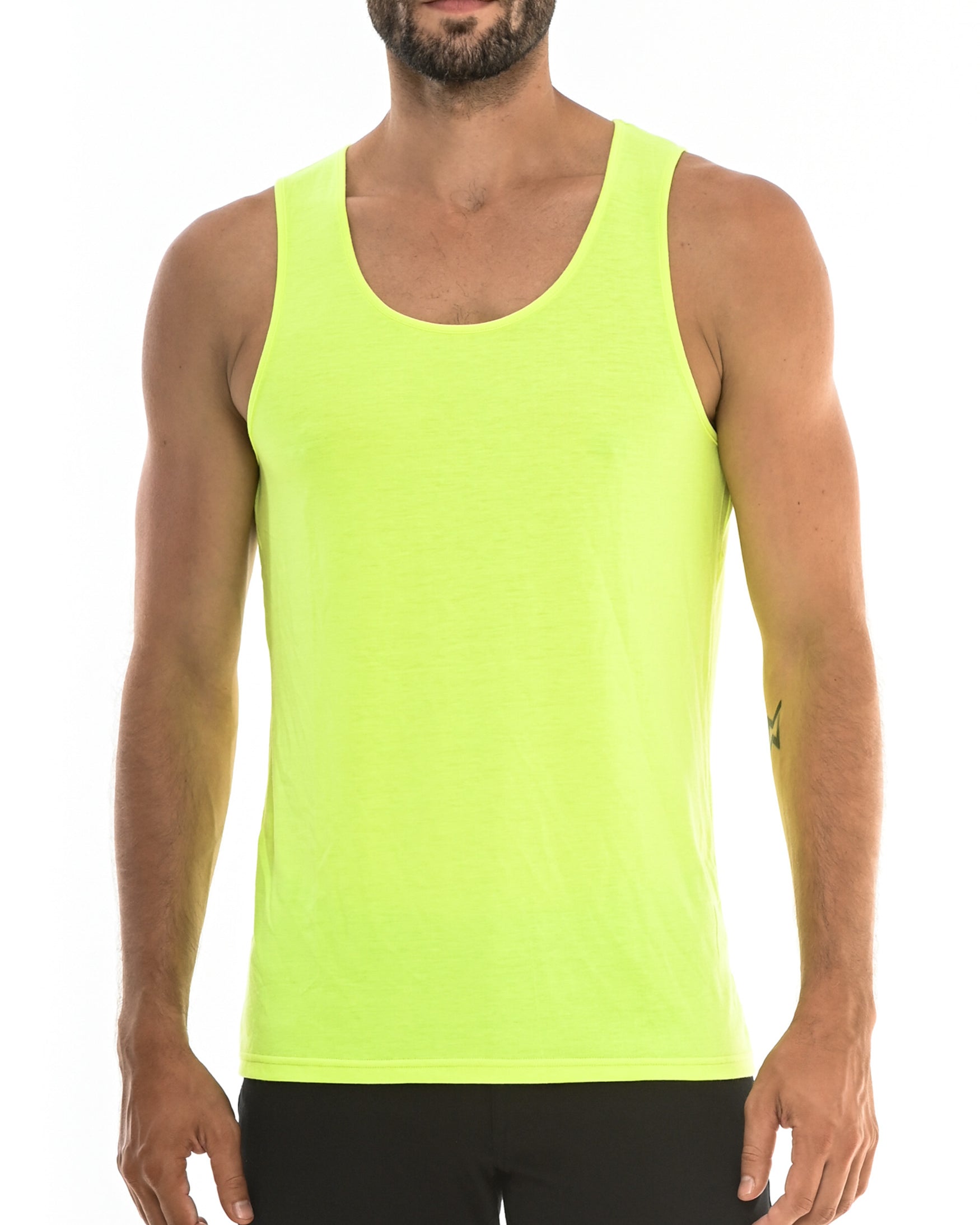 NEON YELLOW SPINE LASER CUT TANK TOP ST-255