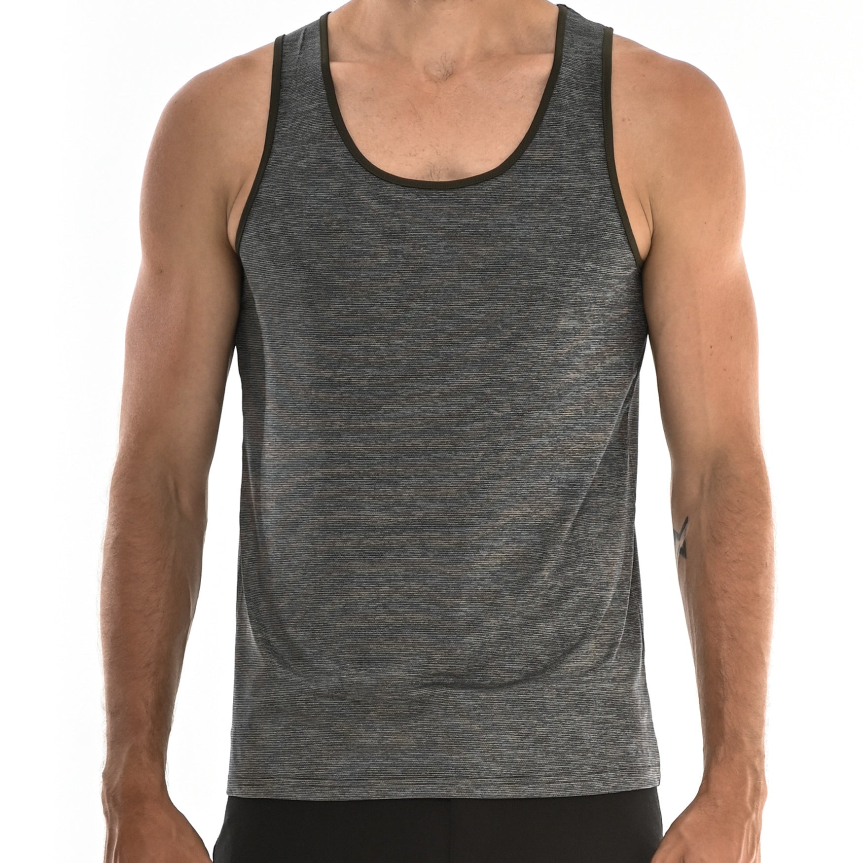 CHARCOAL MICRO MESH PERFORMANCE TANK TOP ST-257