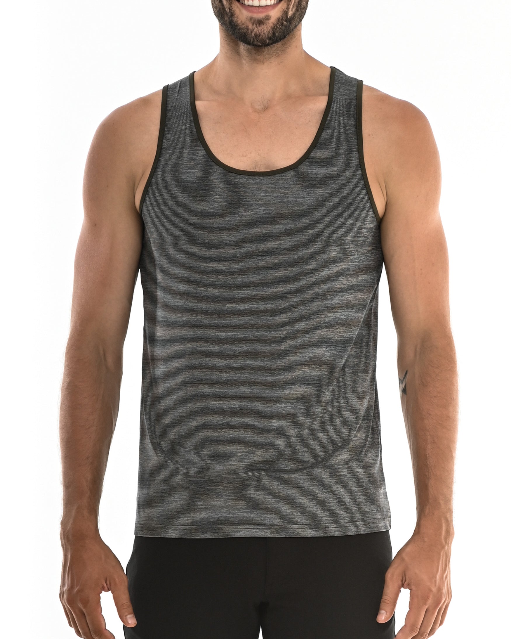 CHARCOAL MICRO MESH PERFORMANCE TANK TOP ST-257