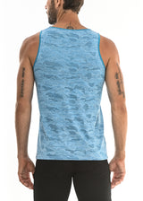 AQUA CAMO JACQUARD MESH PERFORMANCE TANK TOP ST-260