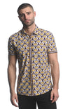 LAVENDER/ GOLD CHEVRON PRINTED SHORT SLEEVE PERFORMANCE SHIRT ST-26002