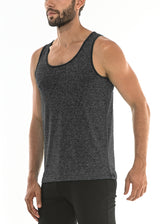 CHARCOAL SPACE DYE MESH PERFORMANCE TANK TOP ST-261