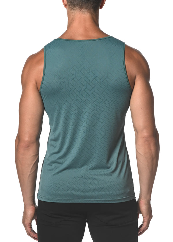 AEGEAN ANGLES TEXTURED MESH STRETCH PERFORMANCE TANK TOP  ST-274
