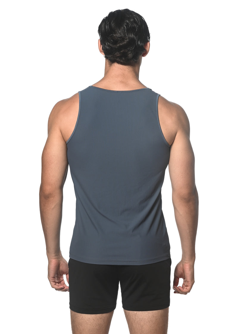 PETROL TEXTURED STRETCH MESH PERFORMANCE SINGLET ST-280