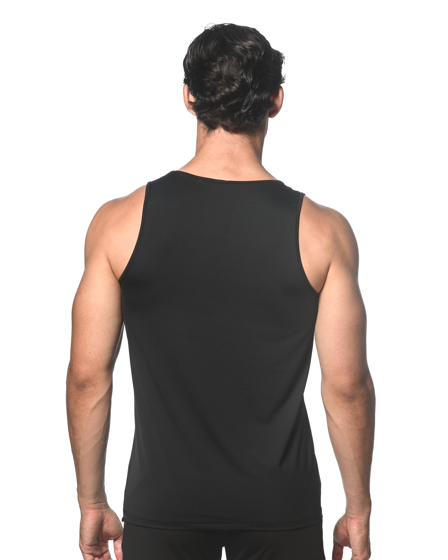 BLACK TEXTURED MESH PERFORMANCE TANK TOP ST-283