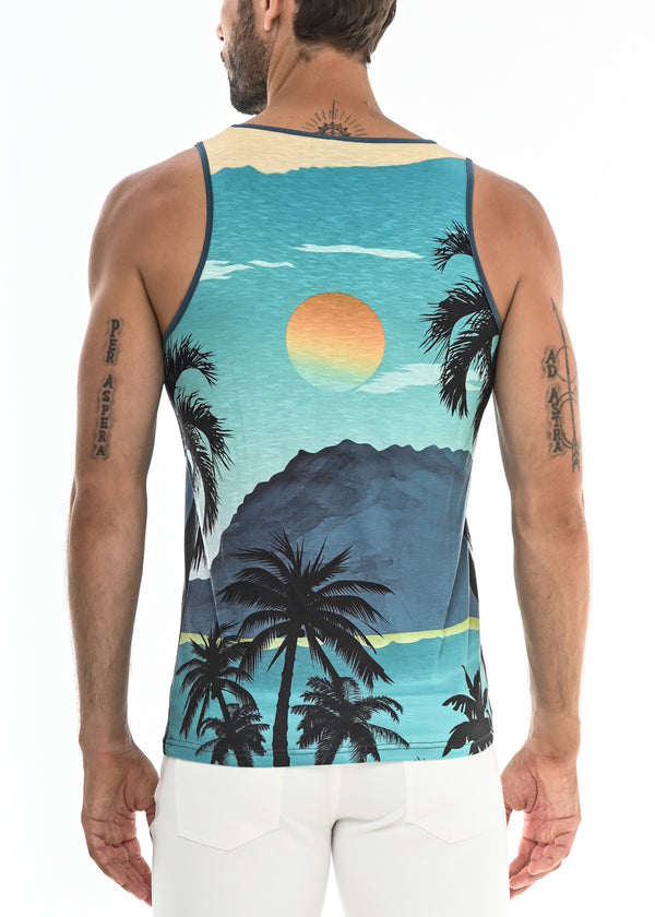 TEAL RIO PARADISE JERSEY KNIT TANK TOP ST-460 Final Sale