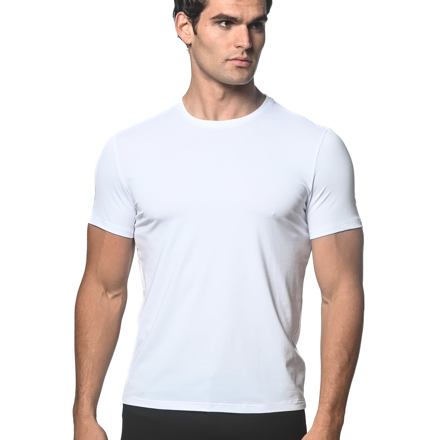 WHITE CREW NECK SHORT SLEEVE JERSEY T-SHIRT ST-74