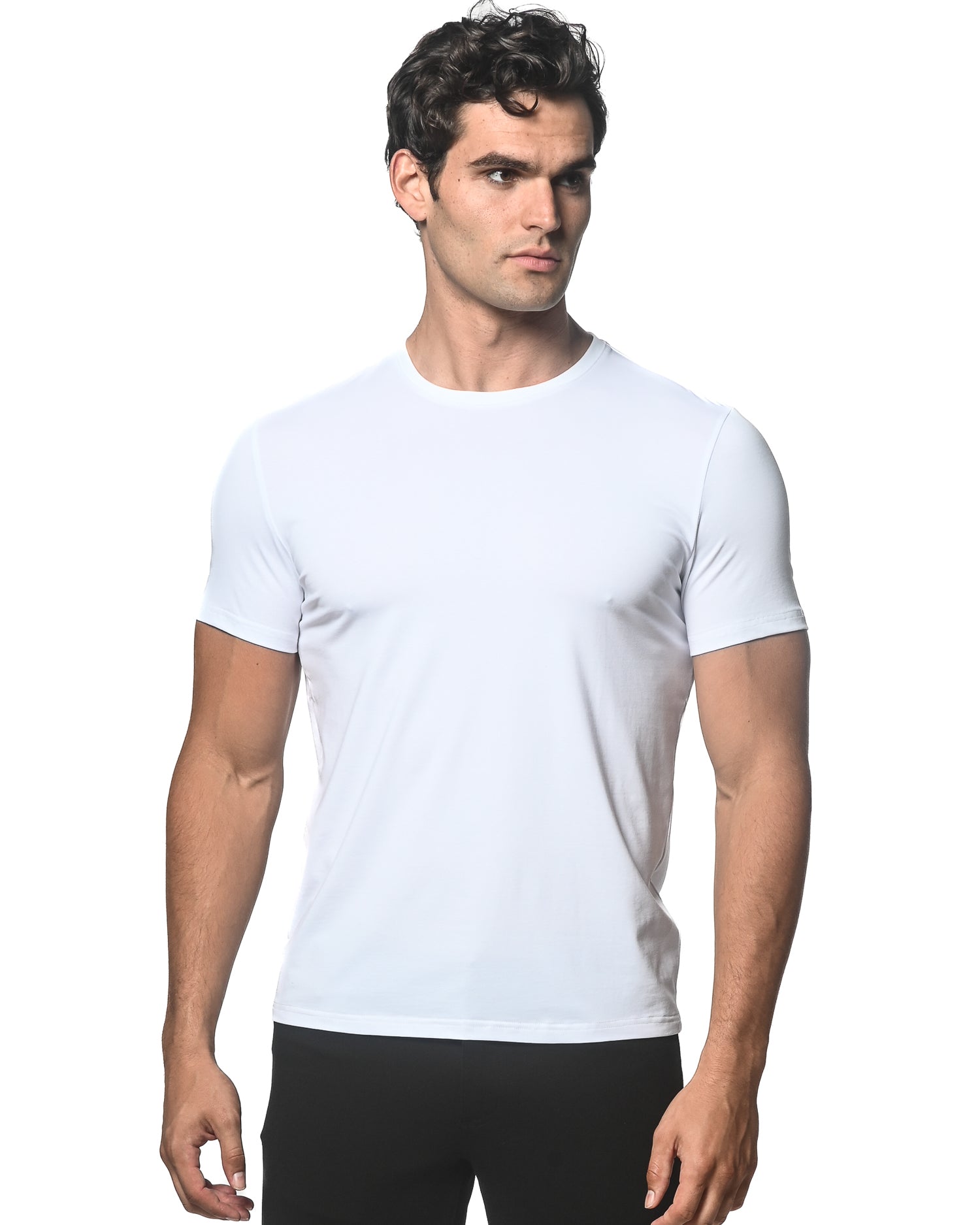 WHITE CREW NECK SHORT SLEEVE JERSEY T-SHIRT ST-74