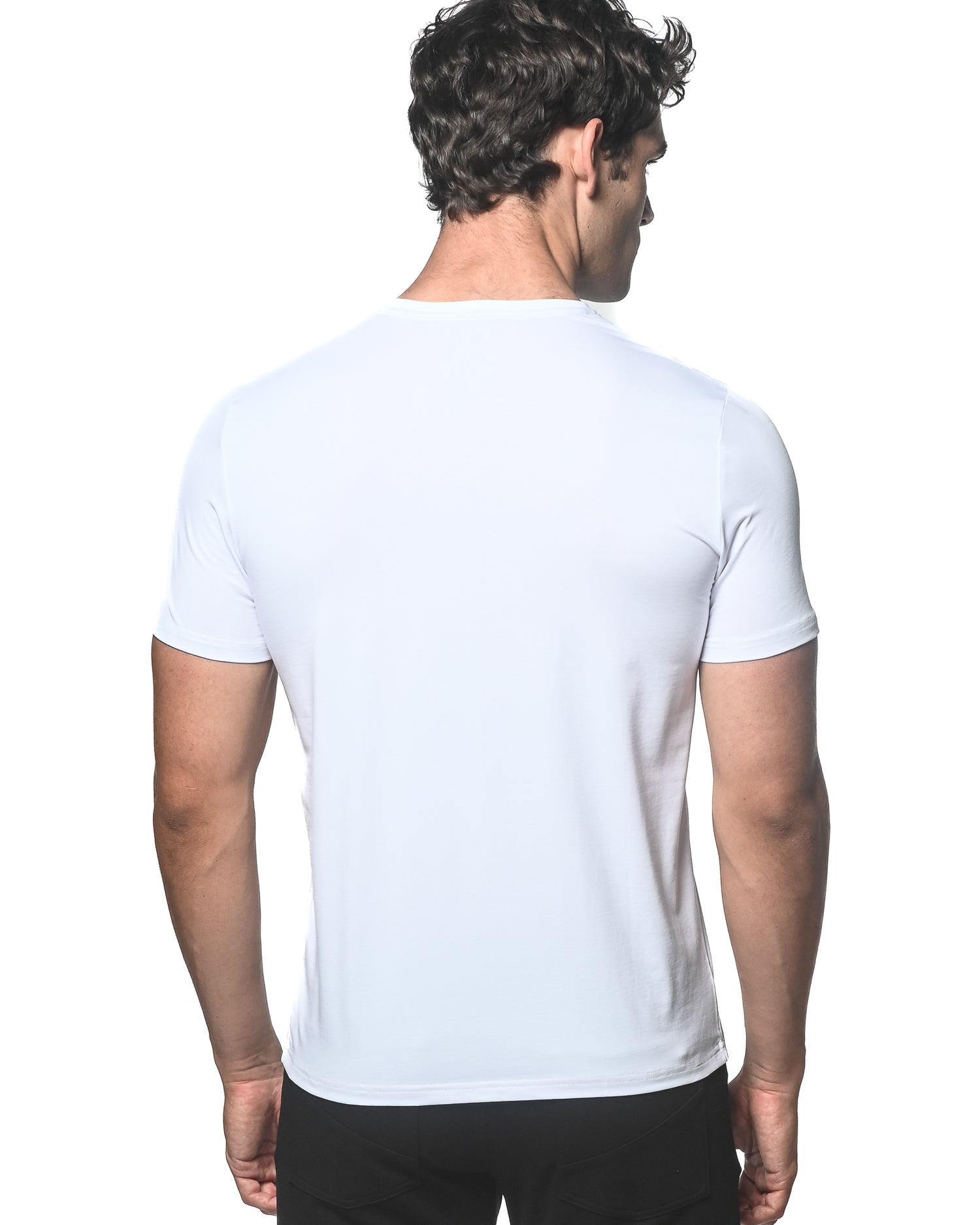 WHITE CREW NECK SHORT SLEEVE JERSEY T-SHIRT ST-74