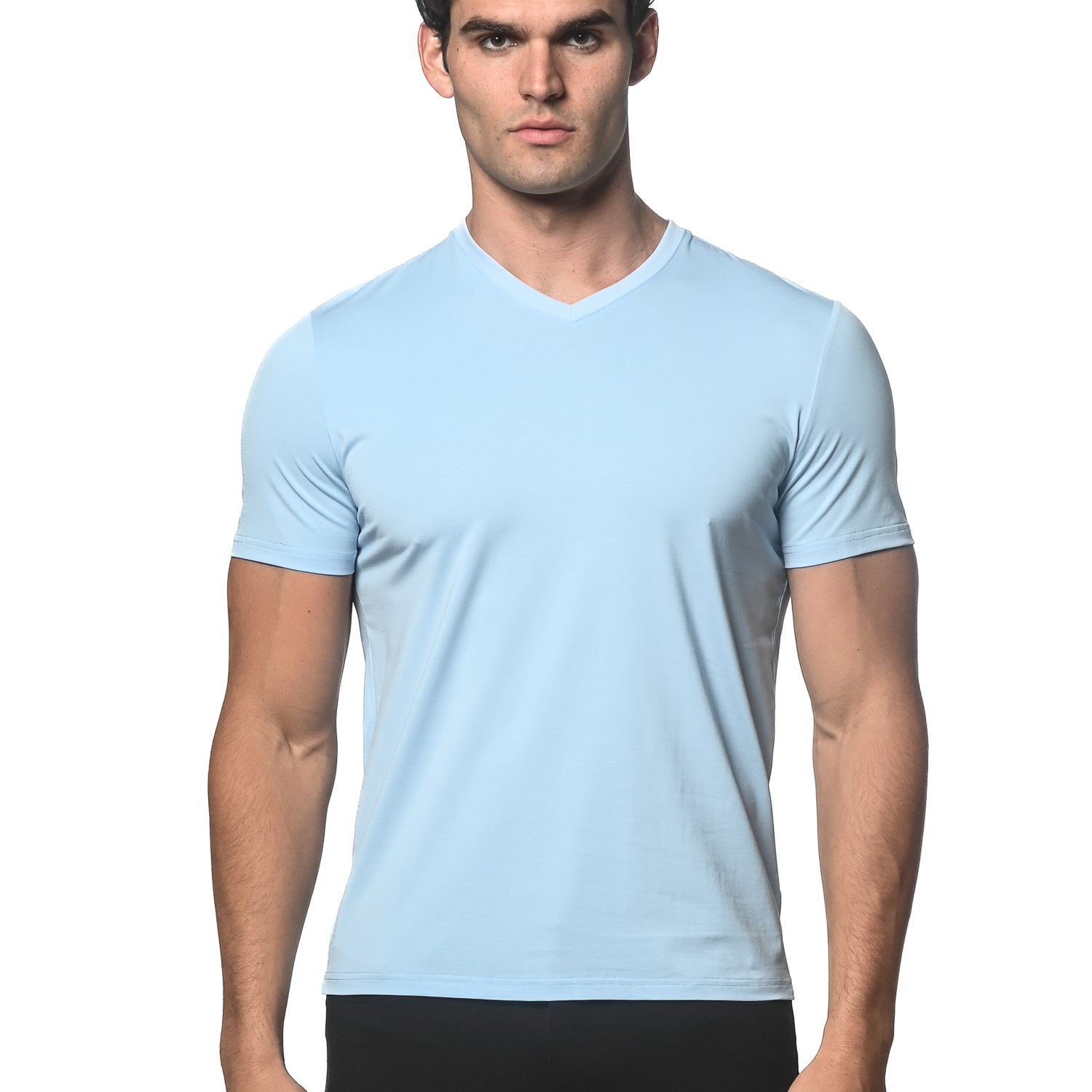 BLUE ICE V-NECK SHORT SLEEVE JERSEY T-SHIRT ST-75