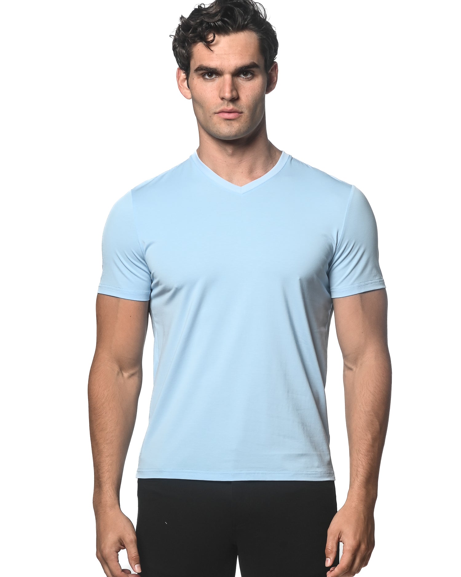 BLUE ICE V-NECK SHORT SLEEVE JERSEY T-SHIRT ST-75