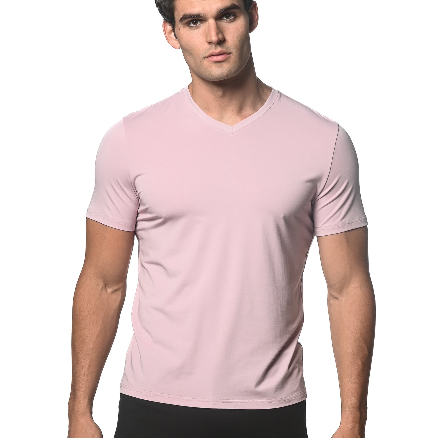 MAUVE V-NECK SHORT SLEEVE JERSEY T-SHIRT ST-75