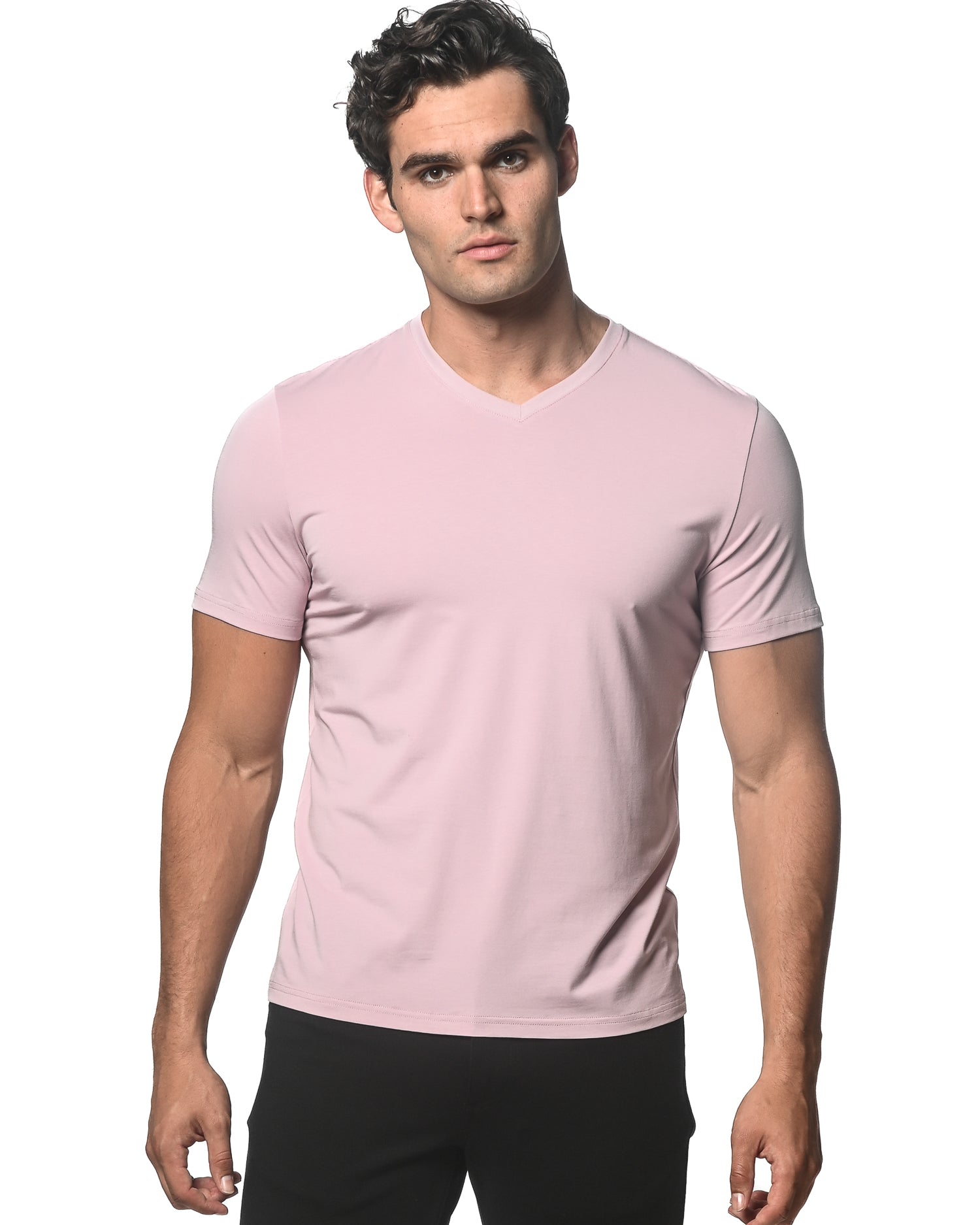 MAUVE V-NECK SHORT SLEEVE JERSEY T-SHIRT ST-75