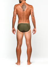 ARMY SOLID FREESTYLE SWIM BRIEF W/ REMOVABLE CUP ST-8000