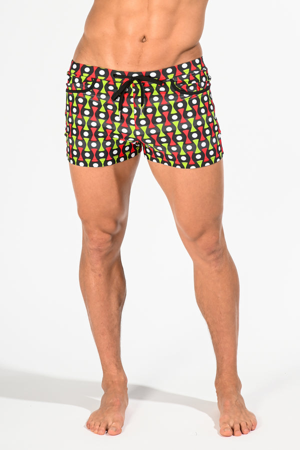 KIWI/RED PIN HEADS COAST SWIM SHORT WITH MESH LINER ST-8007-26- Final Sale