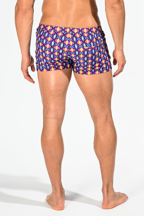 BLUE/PURPLE FLAME COAST SWIM SHORT WITH MESH LINER ST-8007-27- Final Sale