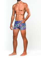 BLUE/PURPLE FLORAL ABSTRACT COAST SWIM SHORT ST-8007-36